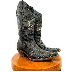 Corral - Genuine Lizard - Women's Black Distressed Cowboy Boots (10M)